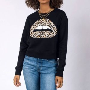 Wildfang Read My Lips Crop Sweatshirt